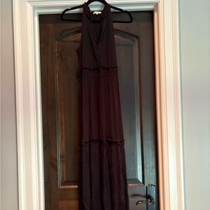 Z Supply Red Tiered Halter Maxi Dress